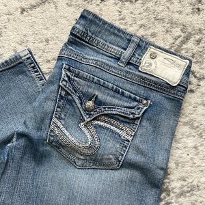 Silver capris jeans